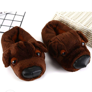 Coppia Cute Warm Indoor Animal Shoes Cartoon Type peluche Dog Indoor Slipper - Product Image 3