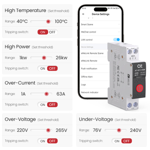 Disjoncteur intelligent Wi-Fi mini DIN RAIL Ewelink avec compteur 1P 1-63A, interrupteur télécommandé réglable, protection contre les fuites - Product Image 5
