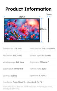 Nueva Pantalla LCD de 15.6 Pulgadas 156QC con Pantalla Ancha, 100% SRGB, Interfaz LVDS, Antideslumbrante y Resistente a Vibraciones para Monitoreo de Servidores - Product Image 6