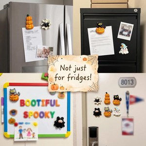 Mini-aimants décoratifs en résine moulée, motifs fantômes scintillants et colorés, formes variées, thèmes Halloween - Product Image 3