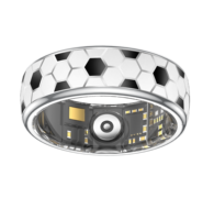 Anneau intelligent sur le thème du football, moniteur de santé avec suivi du rythme cardiaque et du sommeil, étanche IP68 pour iOS et Android