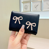 Dompet Mini Lipat Tiga Korea Versi Baru, Segar dan Manis dengan Warna Kontras, Dompet Pendek Kompak untuk Pelajar