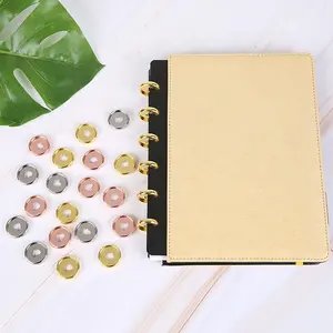 Piringan Binder Plastik Warna Logam, Binder Cakram Ekspansi Disinfektan Cincin Binder 23MM untuk Perencana Notebook DIY