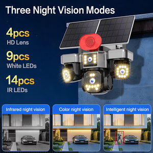 Caméra de sécurité solaire 16MP à 4 objectifs, panoramique 360° AOV, caméra CCTV sans fil 4G, système de <span class=keywords><strong>surveillance</strong></span> industrielle pour chantier de construction - Product Image 3