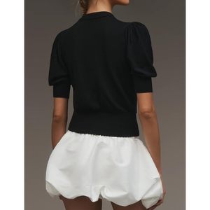 Bow <b>Tie</b> Front Cardigan Sweater Short Sleeve Button Down Knit Cropped Top Women Summer Elegant Style - Product Image 4
