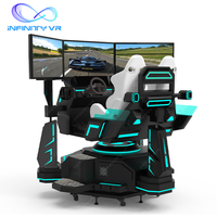 Plein mouvement 3 écrans 3Dof 2 sièges conduite voiture cockpit simulateur arcade course voiture jeu Machine plate-forme