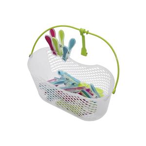 Cesta para pinzas de ropa, 21 piezas, con mango verde, para almacenamiento y organización de la ropa - Product Image 1
