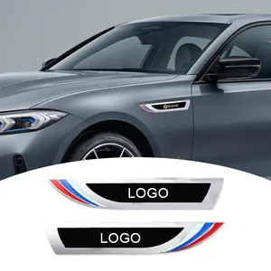 Автомобильные наклейки универсальные 3D металлические Автомобильные Боковые крылья с пользовательским логотипом на боковую эмблему наклейки универсальные