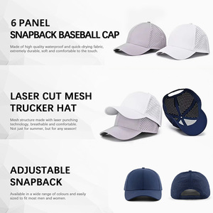 Gorra de Béisbol Impermeable para Hombre, Estilo Club de Golf, con Perforaciones Láser, Cierre a Presión, Gorra Trucker de Alto Rendimiento - Product Image 3