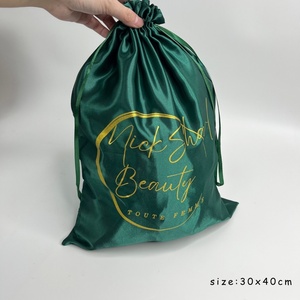 Petit sac en satin avec cordon de serrage, logo personnalisé, pochette anti-poussière, emballage cadeau, perruque, sacs en satin de soie de luxe pour les petites entreprises - Product Image 4