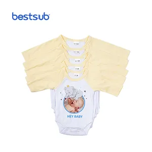Bestsub macacão personalizado, camisola para bebês com manga longa raglan macacão para meninos