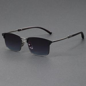 <span class=keywords><strong>2025</strong></span>新しいトレンドスタイルのハーフフレームファッションサンメガネ駆動小さなサングラスグラデーションシェード男性用 - Product Image 2