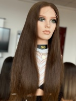 Perruque Lace Front HD 13x5 sans colle, cheveux humains lisses et soyeux, brun foncé, avec logo personnalisé OEM, marque privée, directement de l'usine