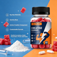 Gummies de créatine : Complément nutritionnel sportif pour la croissance musculaire et l'énergie – 60 unités, véganes, marque privée, fabrication OEM/ODM