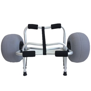 Remolque Plegable Resistente para Barcos, Carro de Mano de Aluminio con <span class=keywords><strong>Ruedas</strong></span> de Globo para <span class=keywords><strong>Playa</strong></span>, Canoa, Kayak, Compras al Aire Libre, Almacenamiento de Herramientas - Product Image 1