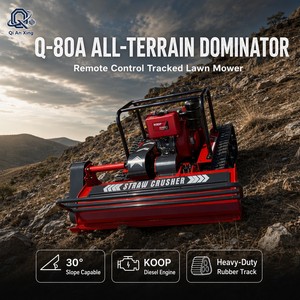 <b>Gasoline</b> Hybrid Wireless Remote Control Crawler Track Heavy Duty Y Blade All Terrain Slope Garden Lawn Mower Q-80A High-Power En - Product Image 1
