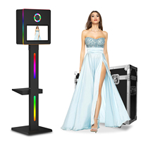 Écran de photomaton vertical électrique pour impression instantanée, compatible avec les appareils photo reflex/appareils photo, équipement de photomaton à 360 degrés pour fêtes