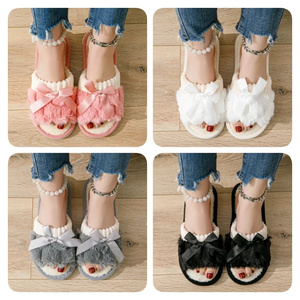 Flat Bottom Non-slip Comfortable Slides Winter Autumn Warm Light Female <b>House</b> <b>Shoes</b> Furry Women Bow Decorative Slippers - Product Image 6