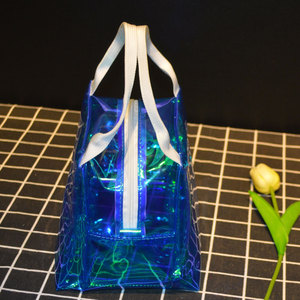 Sac à <span class=keywords><strong>main</strong></span> holographique transparent pvc pour femmes, fourre-tout de luxe, en plastique, de styliste, nouvelle collection - Product Image 6