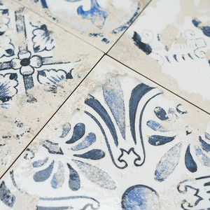 Piastrella Decorativa Quadrata in Ceramica Blu e Bianca Anthology per Pareti e Pavimenti - Product Image 6