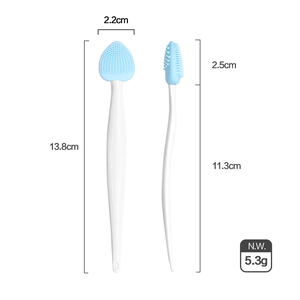 Nouveau Fasion Single Mini Vegan en forme de coeur Silicone épurateur Double tête outil nez points noirs nettoyage exfoliant lèvre gommage <span class=keywords><strong>brosse</strong></span> - Product Image 2