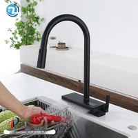 Robinet de cuisine monotrou en laiton avec affichage numérique, douchette extractible en céramique, eau froide et chaude, finition brossée rotative