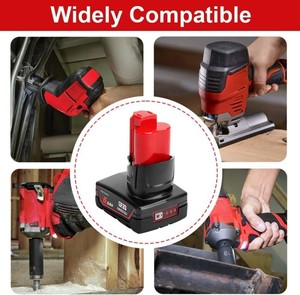 밀워키 M12 전동 공구용 M12B6 12V 2.5Ah 4.0Ah, 5.0Ah, 6.0Ah 리튬 교체 배터리 48-11-2460 12V 리튬 이온 배터리 - Product Image 4
