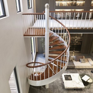 Kit d'<span class=keywords><strong>escalier</strong></span> en spirale circulaire préfabriqué, gain de place, <span class=keywords><strong>design</strong></span> décoratif, extérieur, couleur blanche, en acier - Product Image 3