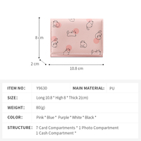 Dompet Wanita Lipat Tiga Motif Kucing Kartun TAOMICMIC, Dompet PU Pendek Kapasitas Besar, Tas Wanita Multifungsi, Tersedia Grosir