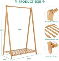 Bambus kleine Kleider ständer Kinder Dress up Lagerung Kinder Kleider ständer mit Lager regal Kinder Kleider ständer Kostüme Organizer
