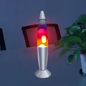 Bán Buôn Rocket Glass Bottle Đầy Màu Sắc Battery Operated Tầng Thường Vụ Hình Trụ Lava Đèn