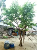 Künstlicher Ficus-Banyanbaum Grüne Landschafts-Bäume Zweige Blätter für Innen- oder Außendekoration