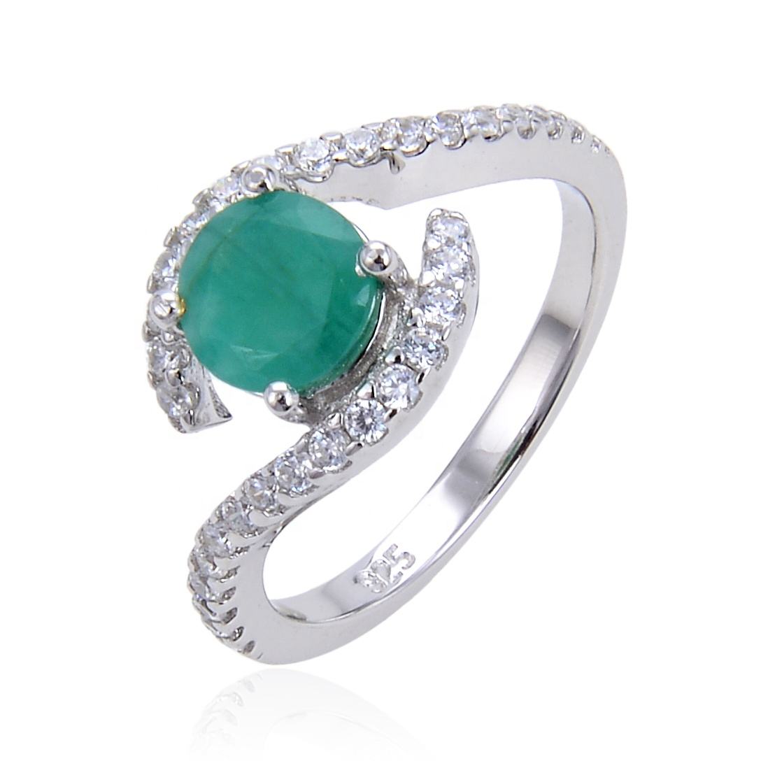 Hot Sale Jewelry and Rings Solid 925 Silver Rings With Emerald and