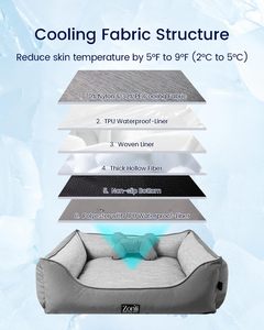 Cama Refrigerante de Lujo Hecha a Medida para Perros y Gatos con Funda Impermeable y Lavable, Base Antideslizante, Sin <span class=keywords><strong>Gel</strong></span> - Product Image 2