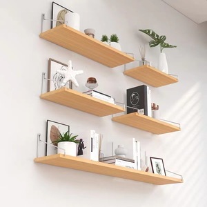 Étagère murale en bois rectangulaire à 3 niveaux, rangement polyvalent durable pour bureau et salon - Product Image 1