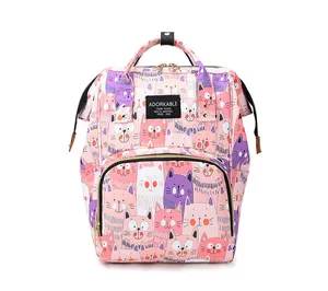 Hot selling fashionable popular large capacity pink ladies color backpack