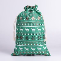 Personnalisable miroitant paillettes Noël coton cordon sac Stock prêt vacances fête faveur pochette en vrac