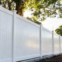 Clôture d'intimité Fentech 6' x 8 pieds en PVC blanc, écologique, durable, imperméable, pour balcons et maisons, design bois naturel 3D