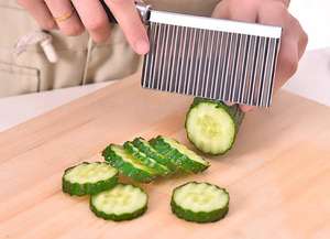 Couteau à éplucher les légumes et fruits en acier inoxydable O349, lame ondulée pour pommes de terre, outils de cuisine, vente en gros - Product Image 6