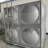 Réservoir d'eau carré en acier inoxydable SS304 de qualité alimentaire, capacité personnalisée, pour stockage d'eau domestique et hôtelier