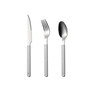 Manche en acrylique gris argent ensemble de <span class=keywords><strong>couverts</strong></span> en acier inoxydable couteau fourchette cuillère vaisselle cuisine occidentale vaisselle - Product Image 5