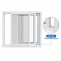 Fenêtre à battant en PVC résistant aux ouragans, double vitrage feuilleté, couleur personnalisée, vente en gros d'usine