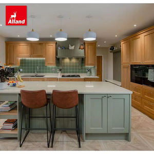 Muebles de Cocina Modelo Nuevo de Madera de Arce Teñida a Mano Estilo Americano Alland Green Island, Diseños Mini para Cocinas <span class=keywords><strong>Pequeñas</strong></span> - Product Image 1