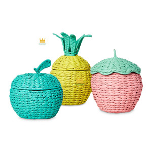 Panier à fraises en jacinthe d'eau, petit et mignon, prix de gros, panier de tri pour chambre d'enfant - Product Image 2