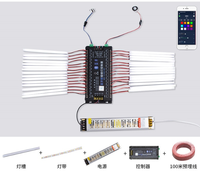 Système d'éclairage LED intelligent pour escaliers avec détecteur de mouvement, 20 marches, contrôle par téléphone, éclairage automatique des escaliers
