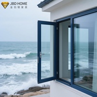 Ventana Abatible de Aluminio Moderna Resistente a Huracanes, Apertura Exterior, Certificación NOA de Miami-Dade, Calificada por Energy Star para Casas Costeras