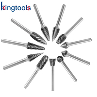 Jeu de fraises rotatives en carbure de tungstène, 10 pièces, tige de 3 mm, polies, double coupe, électriques, OEM