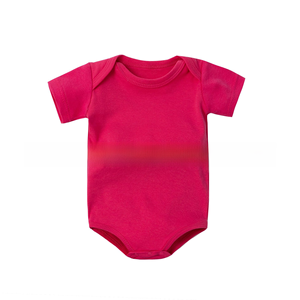 Ropa Al Por Mayor De Verano Para Bebé Recién Nacido Niño O Niña En Blanco 100% Algodón Color Sólido Mameluco Body De Manga Corta - Product Image 3