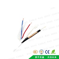 Câble coaxial 75 Ohm CCTV RG59 RG6 2 voies pour caméra DVR, 3 conducteurs, 0,45-0,80 mm, gaine en aluminium tressé PVC/PE