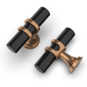Modern Minimalist <b>Door</b> Handle Black Gold Single Hole <b>Knob</b> Easy Installation Drawer Cabinet Hardware Accessory - Product Image 1